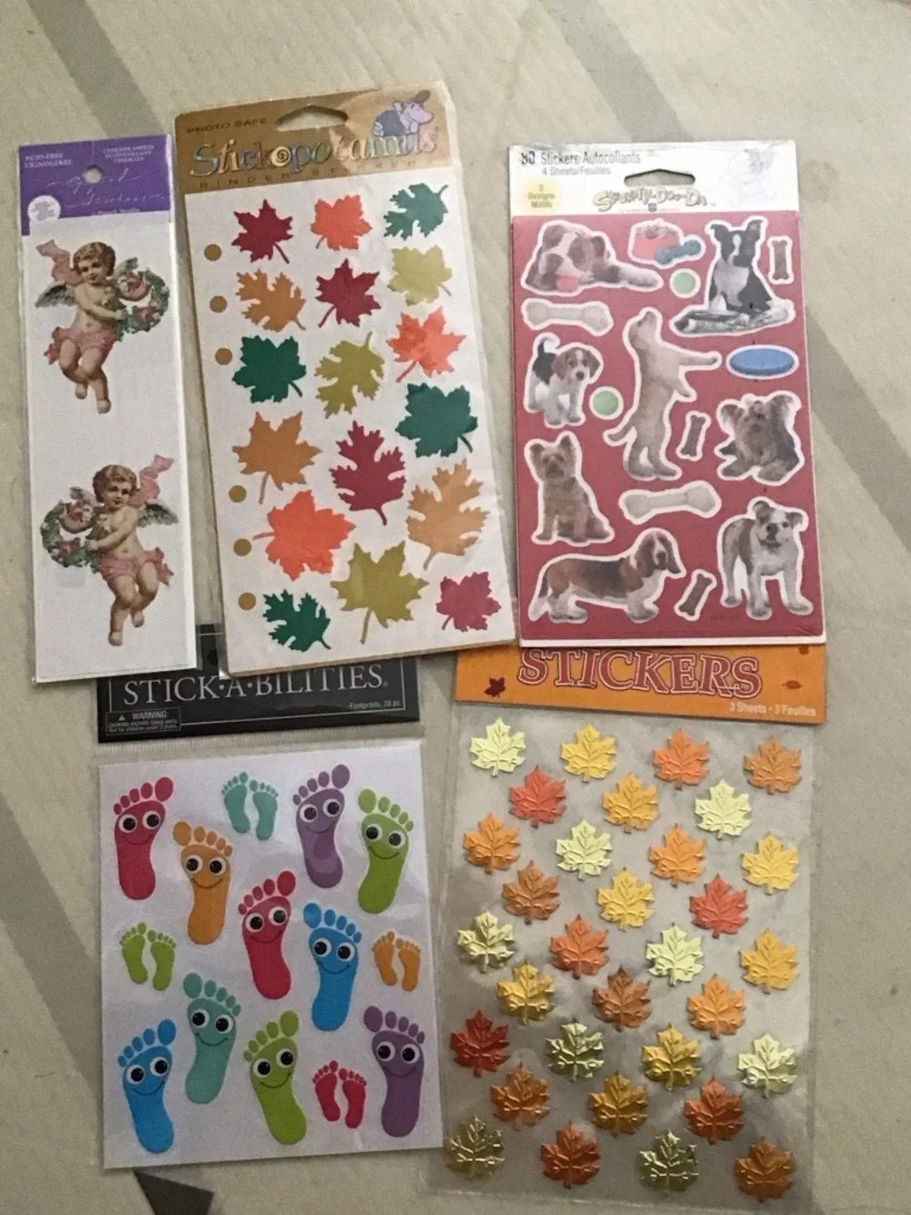 Assorted Fall Leaf & Novelty Stickers Pack